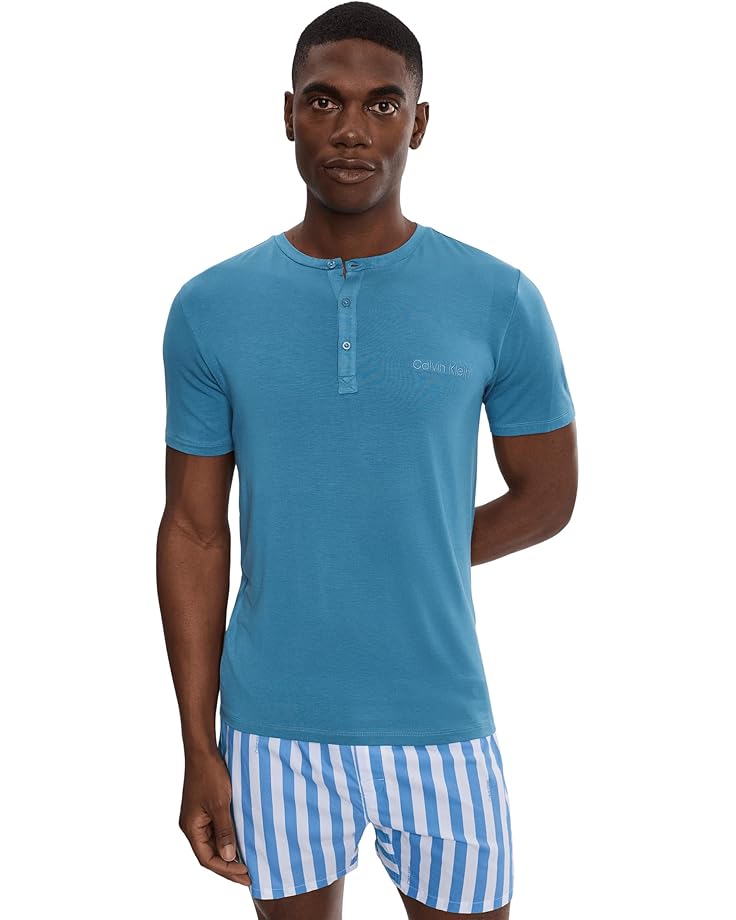 Calvin Klein Underwear Мужская модель Henley из ультрамягкого модала с коротким рукавом