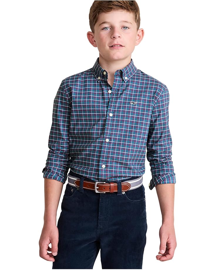 Vineyard Vines Kids Хлопковая рубашка Wauwinet Performance (для малышей / Маленьких детей / больших детей)
