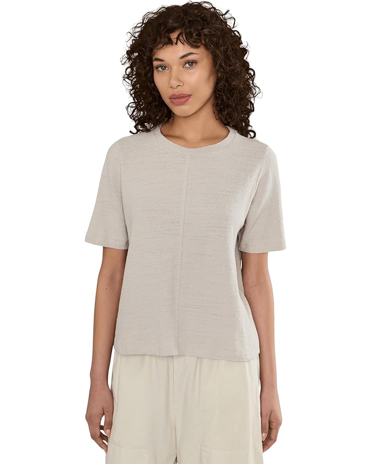 Eileen Fisher Женский жаккардовый топ с круглым вырезом из органического хлопка