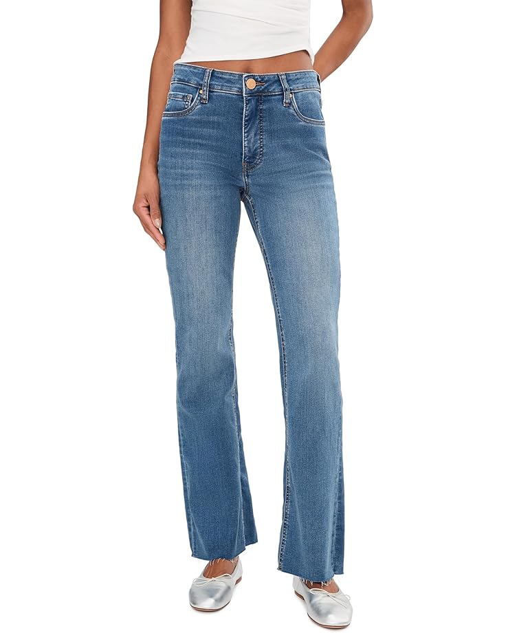 KUT from the Kloth Женская модель Kelly High-Rise Fab Ab Kick с расклешенной вставкой на ноге в стиле Senses
