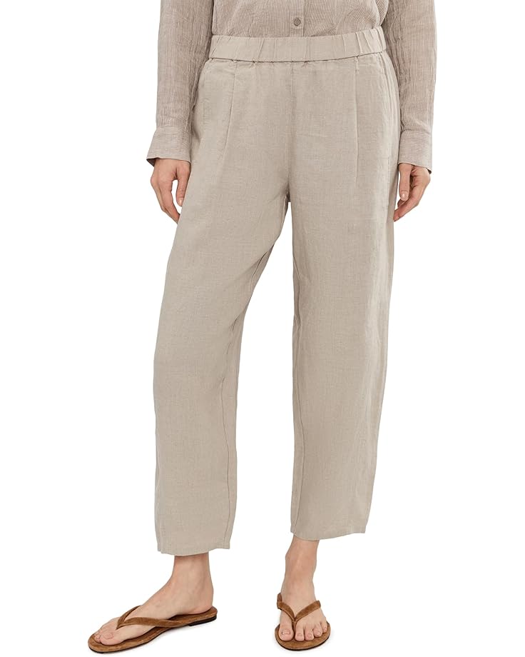 Eileen Fisher Женские миниатюрные брюки-фонарики из органического льна в складку по щиколотку