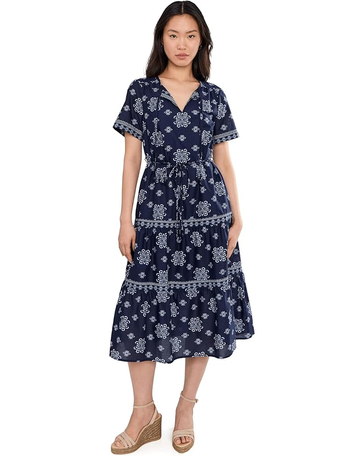 Tommy Bahama Женское миди-платье из прибрежной плитки с коротким рукавом
