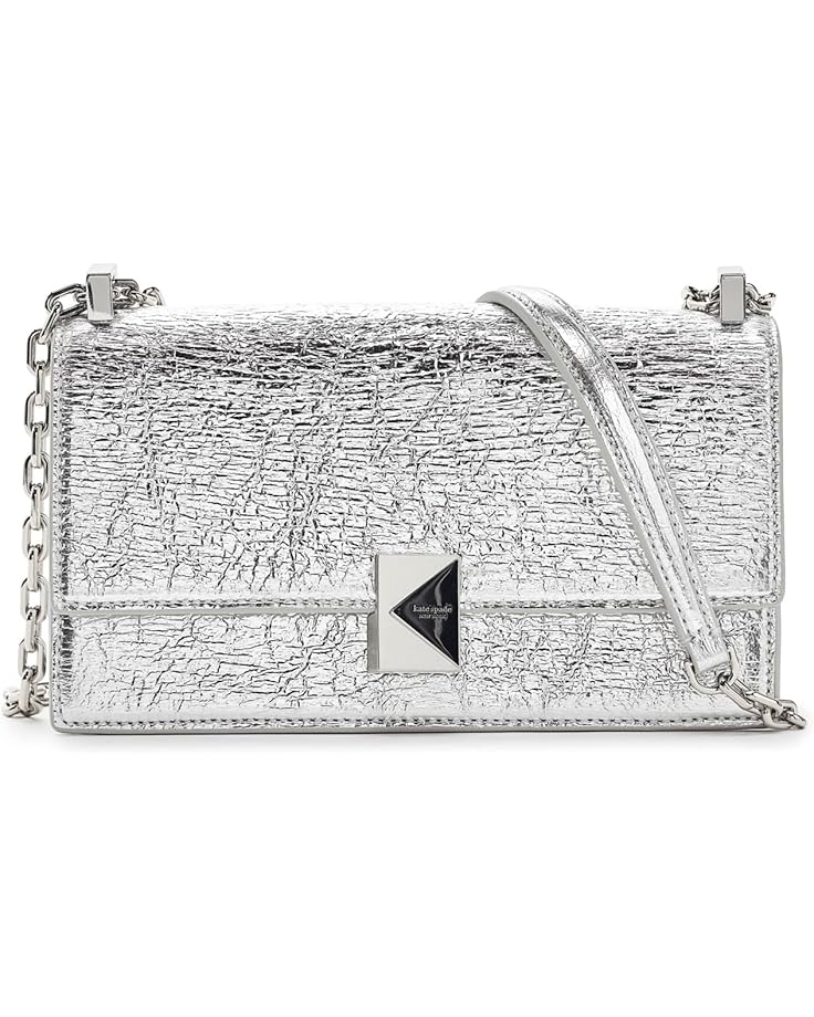 Kate Spade New York Женское мини-платье из шуршащей металлической кожи с клапаном и цепочкой через плечо в стиле деко