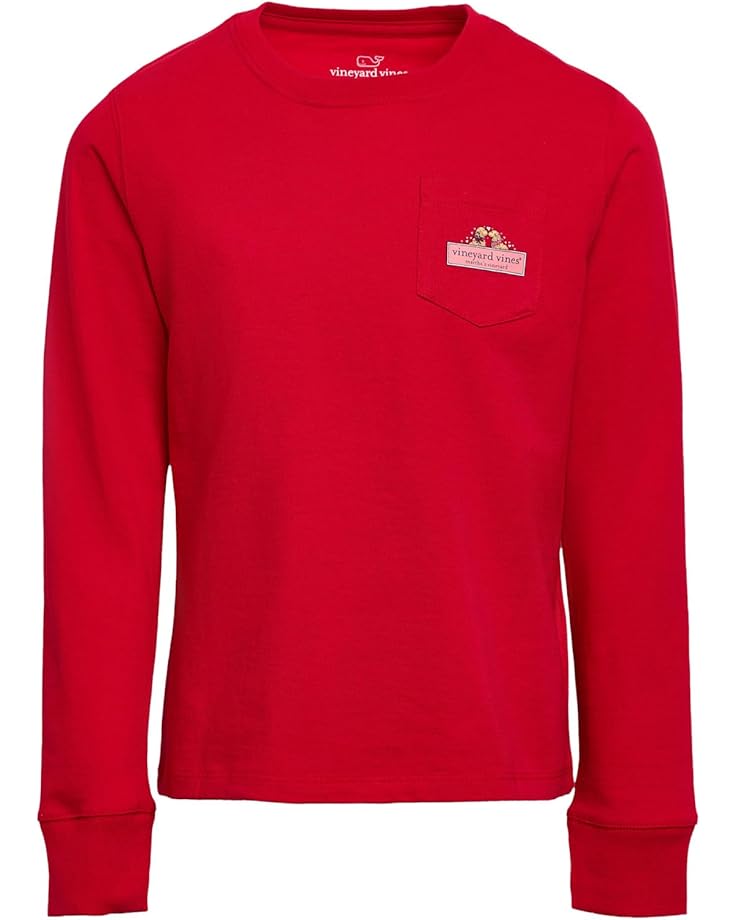 Vineyard Vines Kids Футболка с длинным рукавом и карманом (для малышей / Little Kid / Big Kid)