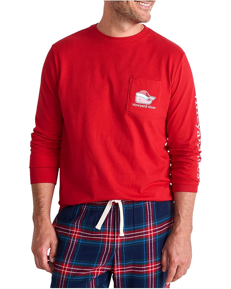 Vineyard Vines Мужская футболка с длинным рукавом Santa Whale 2025 года выпуска для мужчин