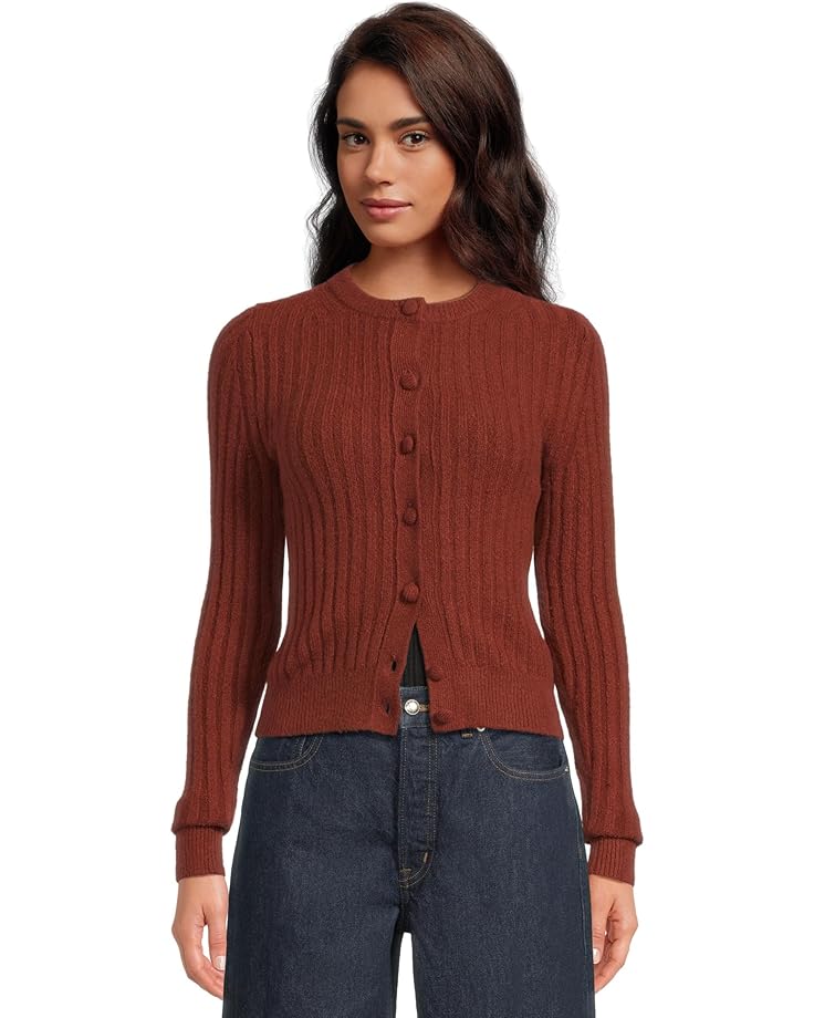 Madewell Женский уютный хлопчатобумажный кардиган в рубчик с длинным рукавом