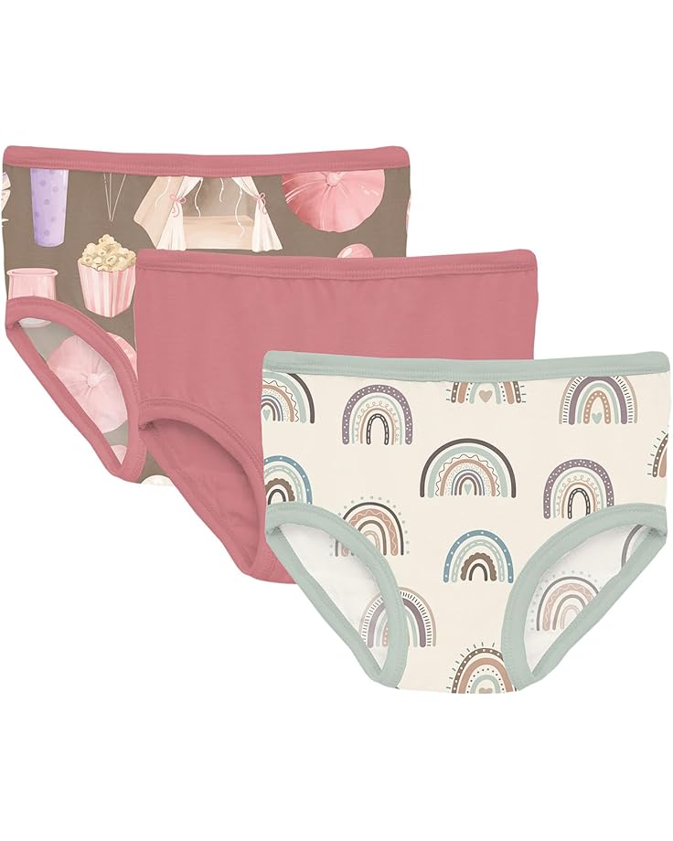 Kickee Pants Kids Комплект нижнего белья для девочек с принтом из 3 предметов (Маленький ребенок/Большой ребенок)