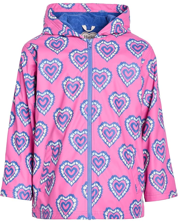 Hatley Kids Дождевик на молнии с изменяющимся цветом Heart Burst (для малышей / Маленьких детей / больших детей)