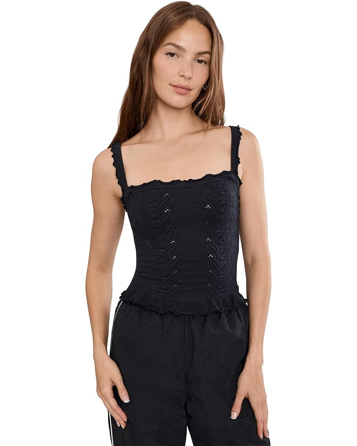 Free People Женская майка с квадратным вырезом и мягкой оборкой So Soft