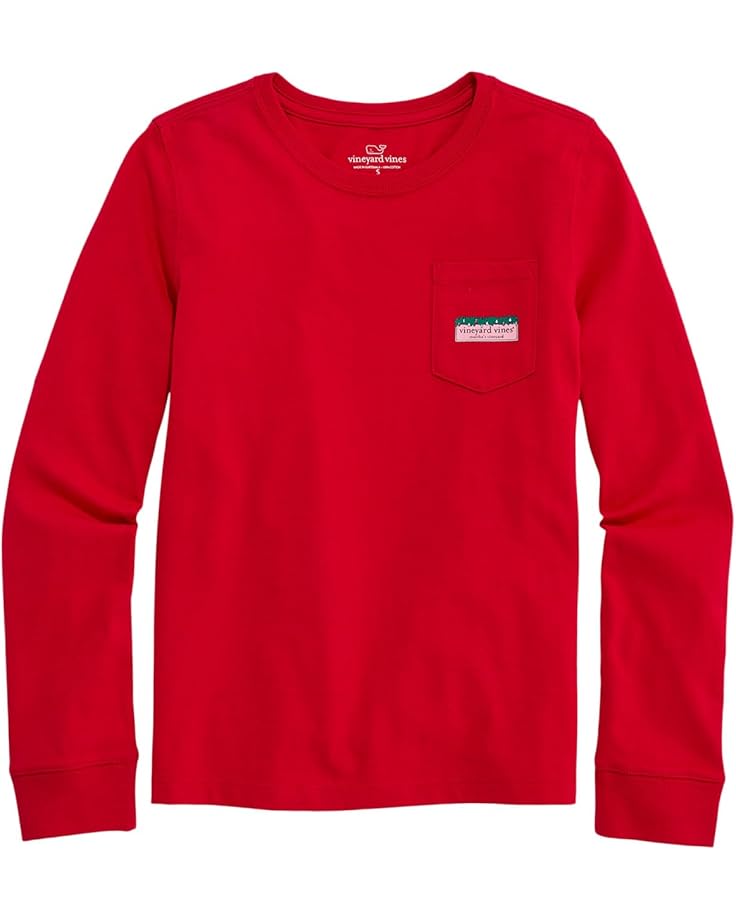 Vineyard Vines Kids Футболка с длинным рукавом и карманом (для малышей / Little Kid / Big Kid)
