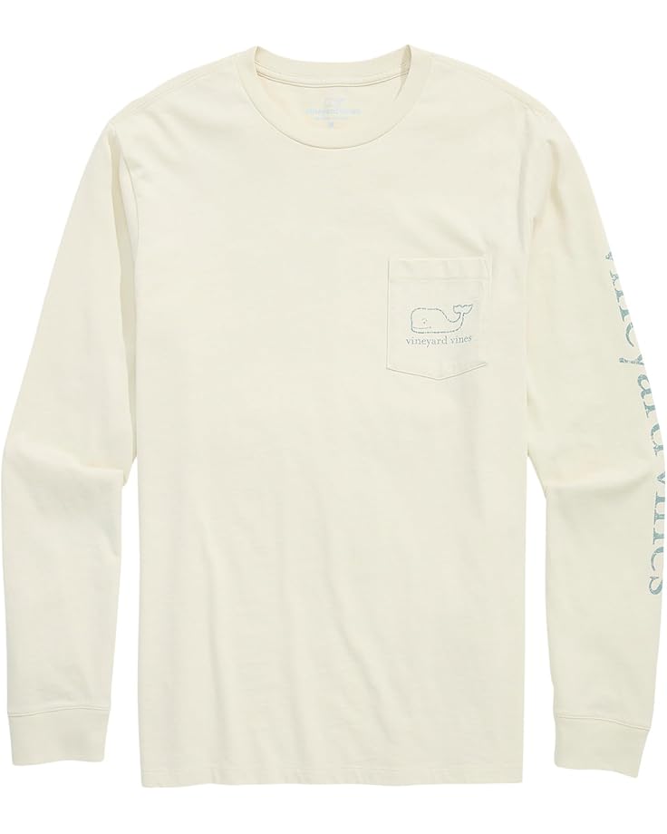 Vineyard Vines Мужская винтажная футболка с карманом в виде кита с длинным рукавом