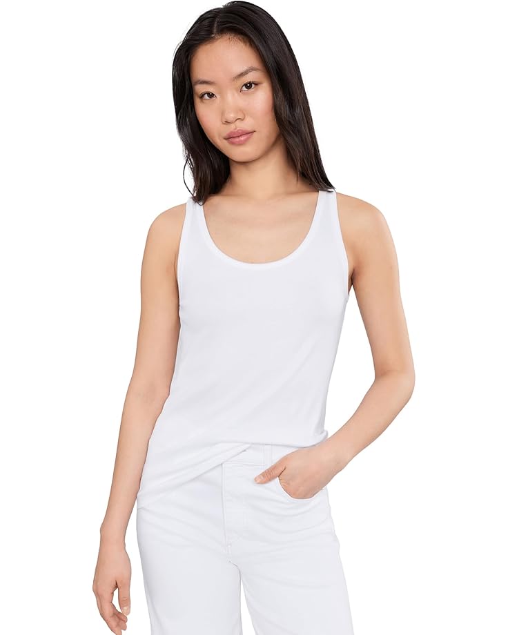 Eileen Fisher Женская облегающая майка из органического хлопка с круглым вырезом и эластичными ребрами