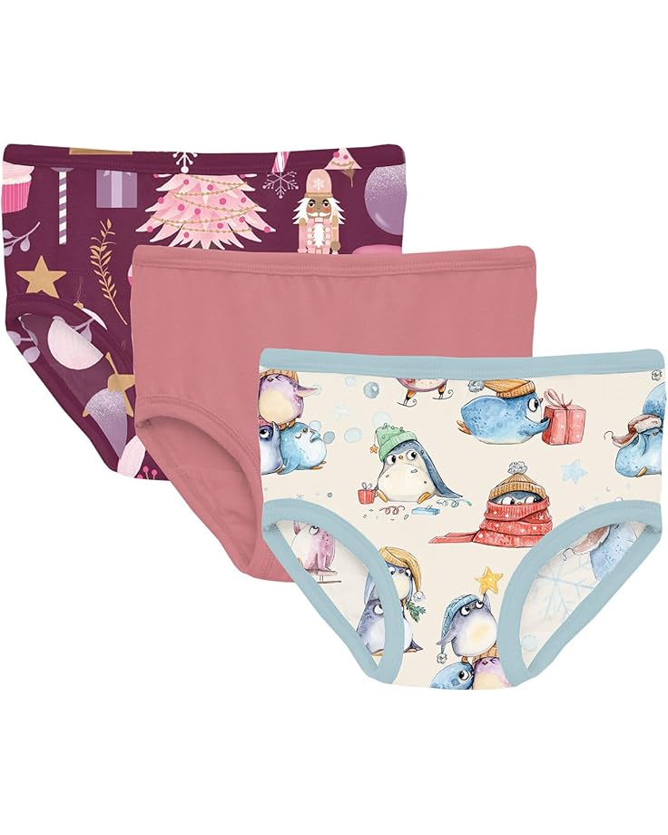 Kickee Pants Kids Комплект нижнего белья для девочек с принтом из 3 предметов (Маленький ребенок/Большой ребенок)
