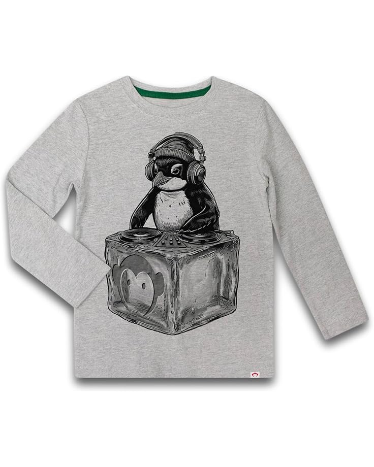 Appaman Kids Футболка с длинным рукавом Penguin DJ Graphic (для малышей / Маленьких детей / больших детей)