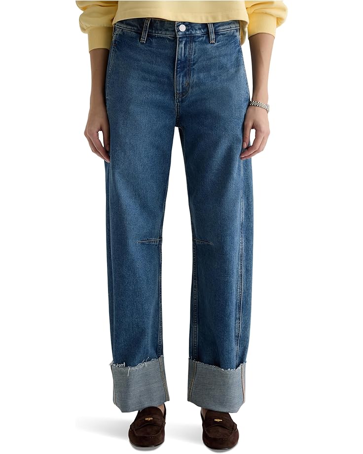 AG Jeans Женские джинсы-бочкообразки Mercer с высокой посадкой и манжетами через 11 лет обогатят