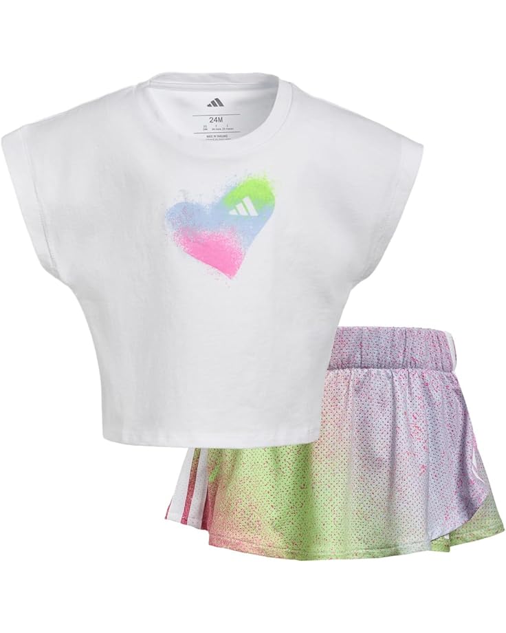 adidas Kids Комплект Skort с искусственным покрытием Aop без рукавов Box Tee (для младенцев)