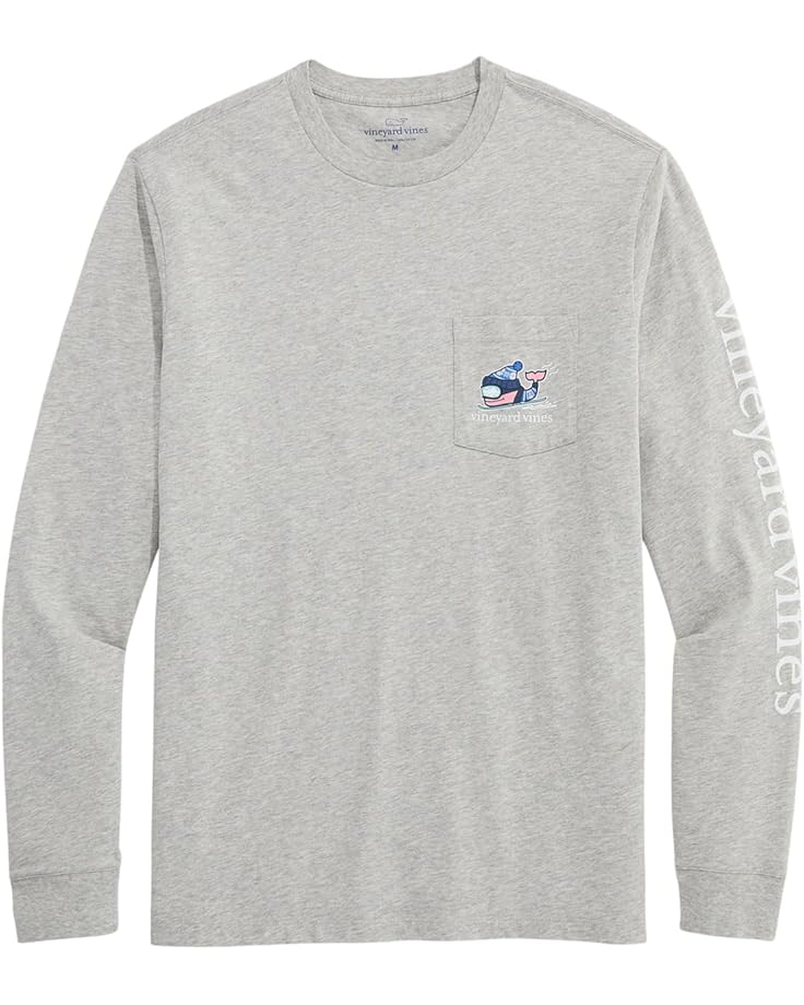 Vineyard Vines Мужская футболка с длинным рукавом и карманом для горных лыж Whale