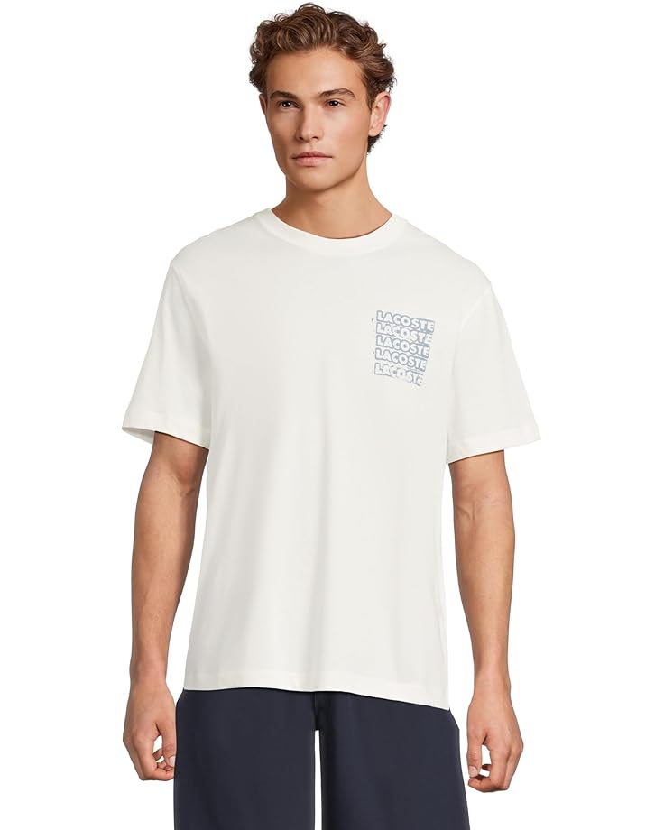 Lacoste Мужская футболка классического покроя с искаженным рисунком