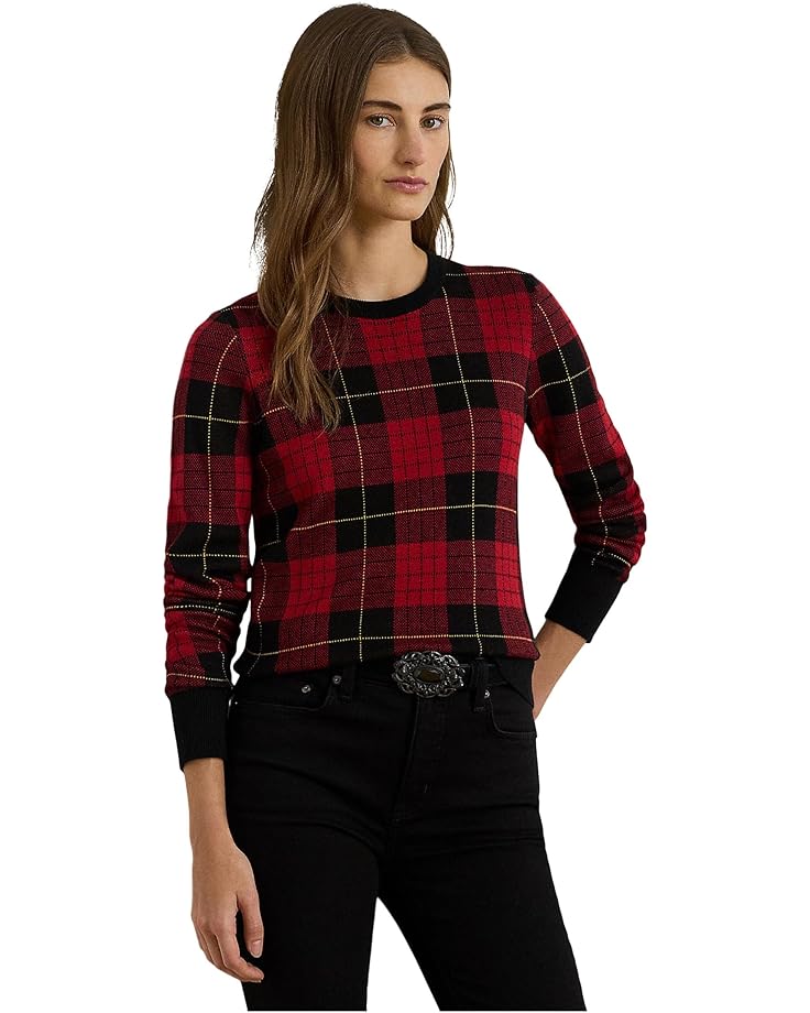 Lauren Ralph Lauren Женский клетчатый свитер из хлопчатобумажной смеси