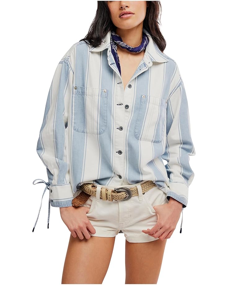 Free People Женская рубашка в полоску Crossroads