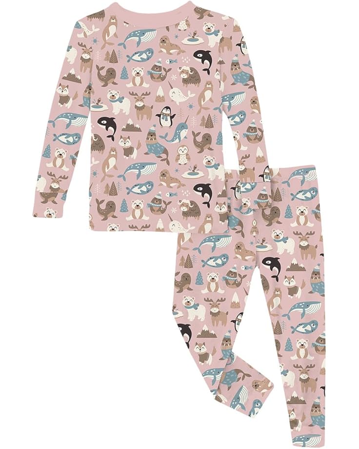 Kickee Pants Kids Пижамный комплект с длинными рукавами и принтом (для малышей / Маленьких детей / больших детей)