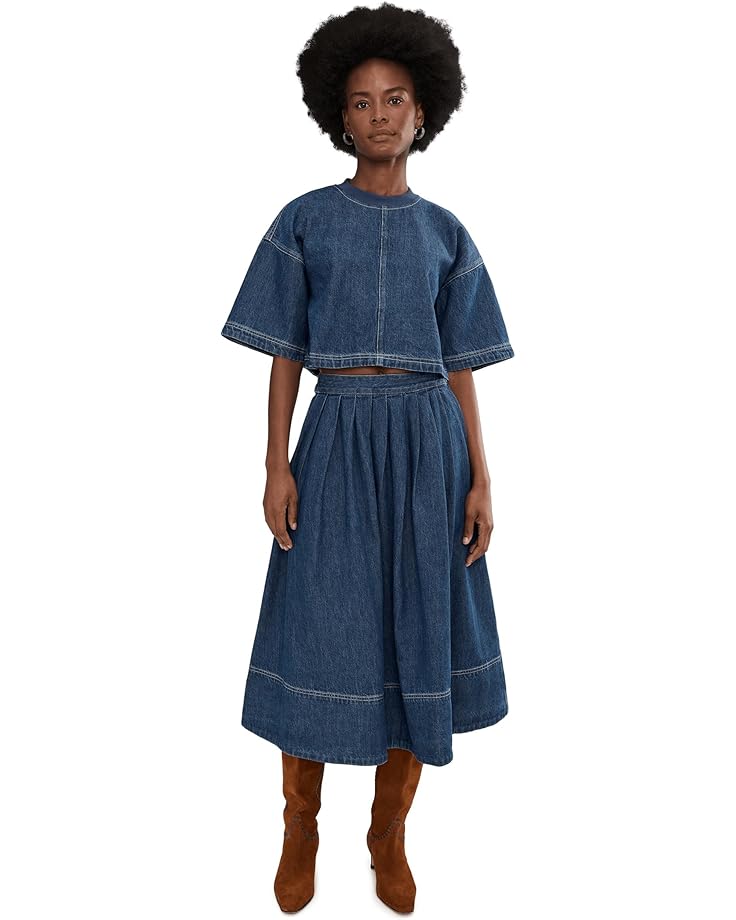 Free People Женский комплект с джинсовой юбкой Westley