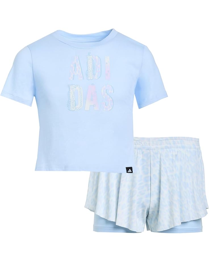 adidas Kids Комплект из футболки и струящихся шорт Aop (для малышей)