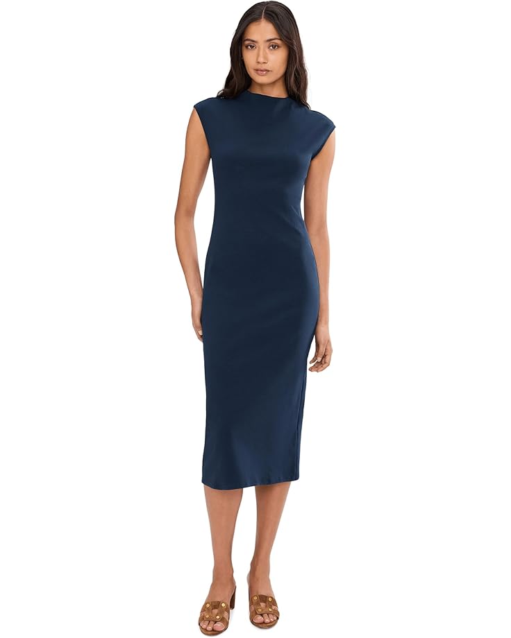 Vince Camuto Женское миди-платье с имитацией шеи и заниженными плечами