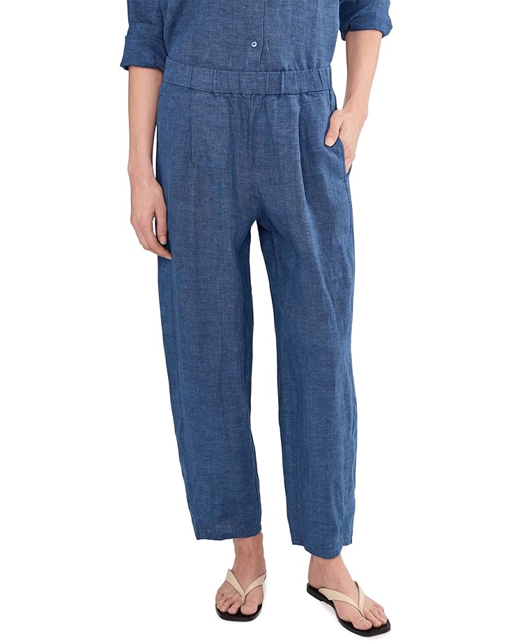 Eileen Fisher Женские выстиранные брюки-фонарики из органического льна Delave с плиссировкой по щиколотку