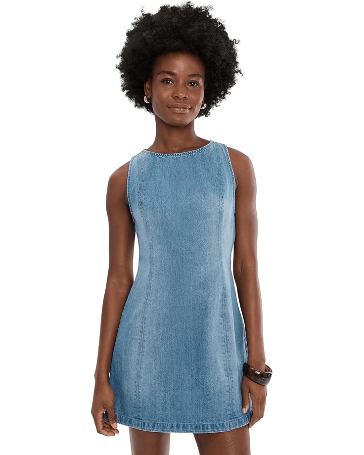 Free People Женское атласное джинсовое мини-платье