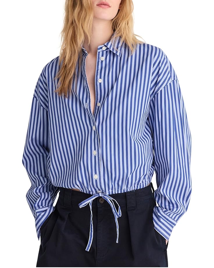 Madewell Женская рубашка из поплина на завязках и пуговицах