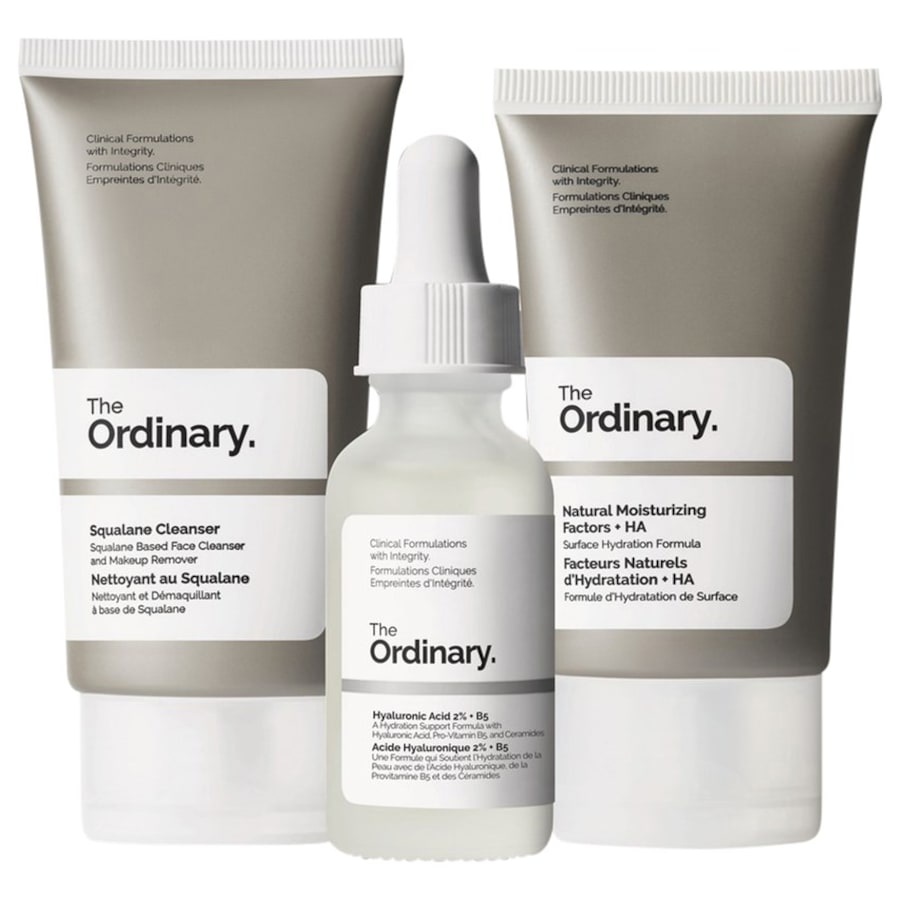 The Ordinary Кремы Ежедневный набор Очищающее средство Сквалан, 50 мл + гиалуроновая кислота 2% + В5 (мит Церамиды), 30 мл + натуральные увлажняющие факторы + ГА, 30 мл - 1 шт.