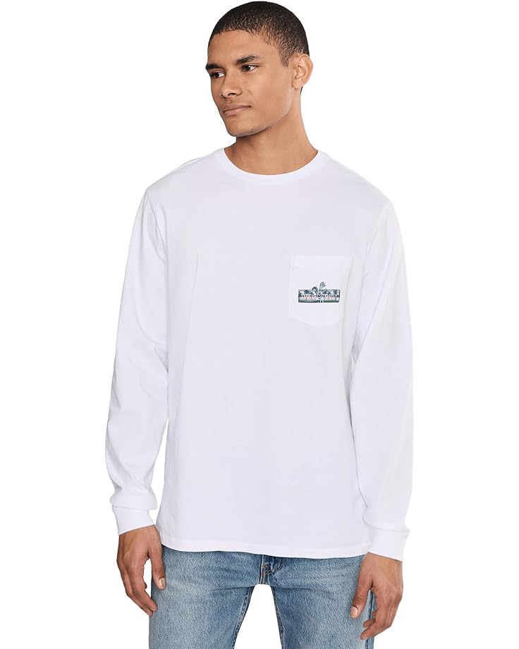 Vineyard Vines Мужская футболка с логотипом Sunset Golf Box с длинным рукавом
