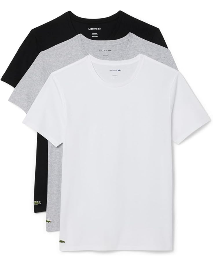 Lacoste Мужская футболка с круглым вырезом из 100% хлопка обычного кроя, 3 шт.