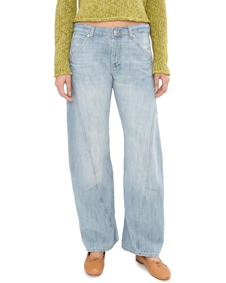 Free People Женские джинсы We The Free Highland с низкой посадкой и бантиками