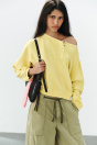Zara ТОЛСТОВКА С ЭФФЕКТОМ СТИРКИ И КОМБИНАЦИЕЙ МАТЕРИАЛОВ РАЗМЕРОМ С фисташку