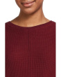Cotton Cashmere - Round Neck Waffle Stitch Drop Shoulder Long Sleeve Sweater