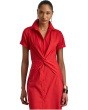 Twist-Front Cotton-Blend Shirtdress