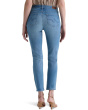 Mari Mid-Rise Slim Straight Crop Jeans in Atlantis