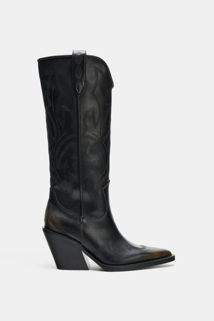 Zara КОВБОЙСКИЕ САПОГИ С ВЫШИВКОЙ 495707332-800-35