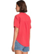 Short Sleeve Ruffle Neck Henley Top