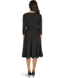 Scuba Crepe Asym Rouched Neck Midi With Belt