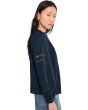 High-Neck Lace-Insert Pintuck Top