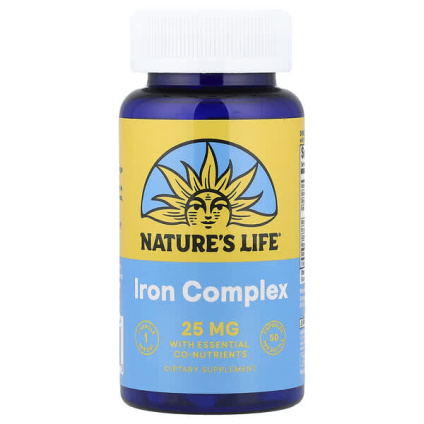 Natures Life, комплекс с железом, 50 капсул