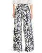 Petite 31" Indigo Crosshatch Linen Wide Leg Pants