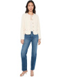 Collarless Jacket with Scallop Detail