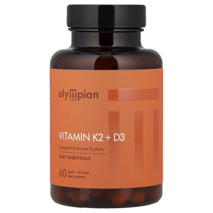 Olympian Labs, витамин K2 и D3, 60 капсул