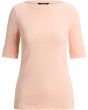 Stretch Cotton Boatneck Top