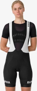 Женские шорты-нагрудники Rapha Pro для тренировок в команде, черно-белые