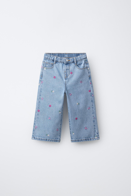 Zara ДЖИНСЫ-КЮЛОТЫ С ВЫШИВКОЙ 498961795-400-18
